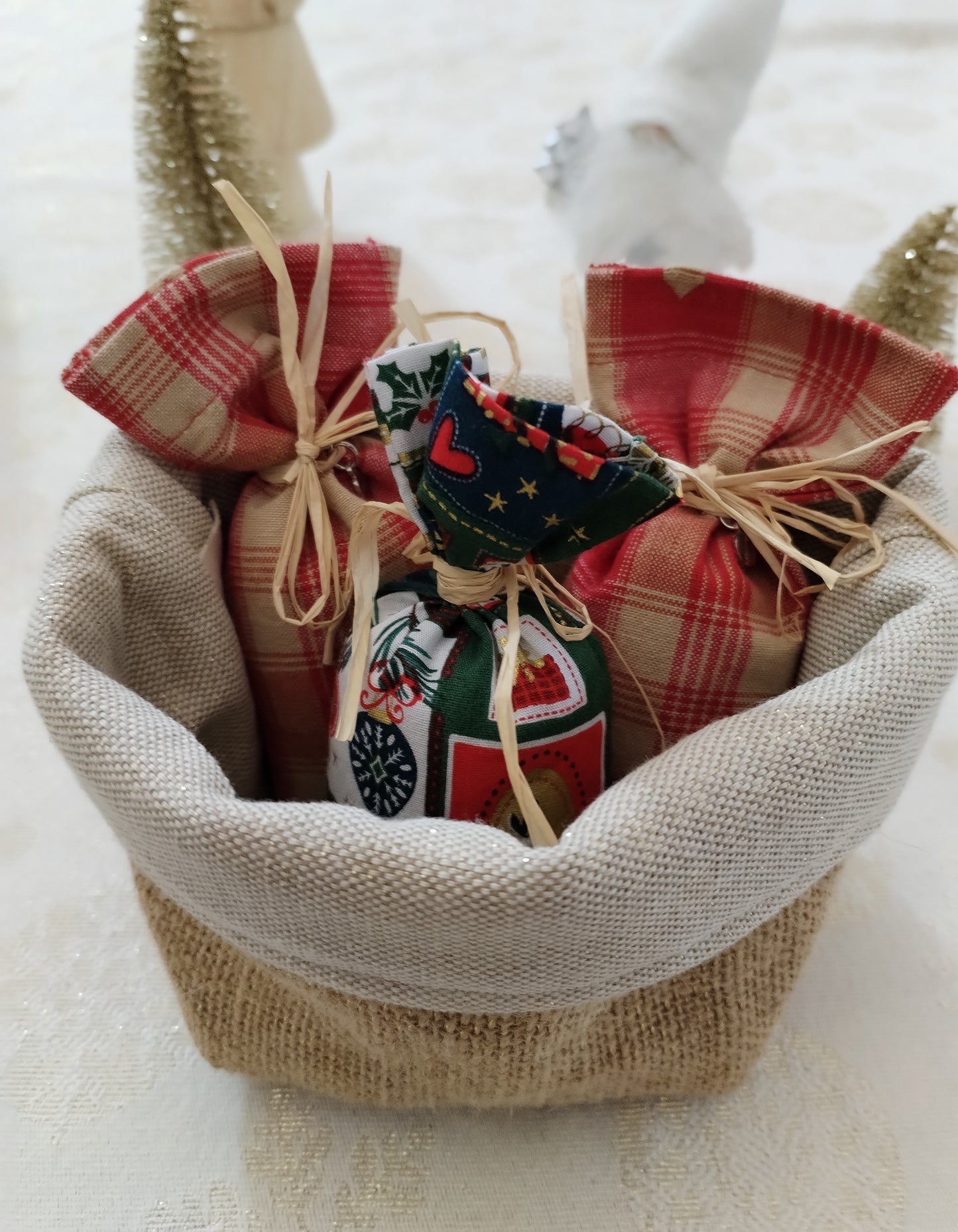 Petits paniers réversibles et sachets de lavande