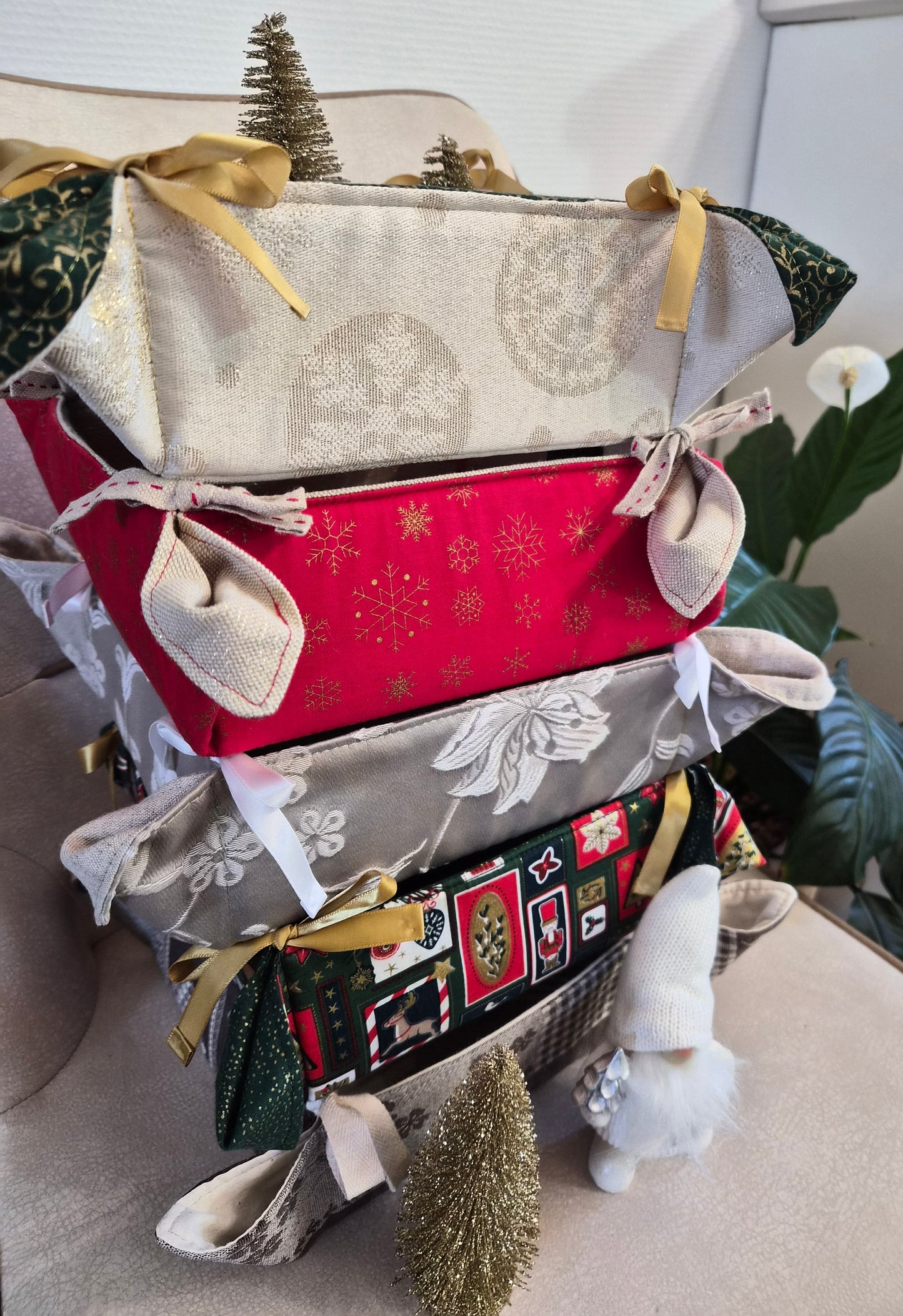 Panières réversibles en tissu