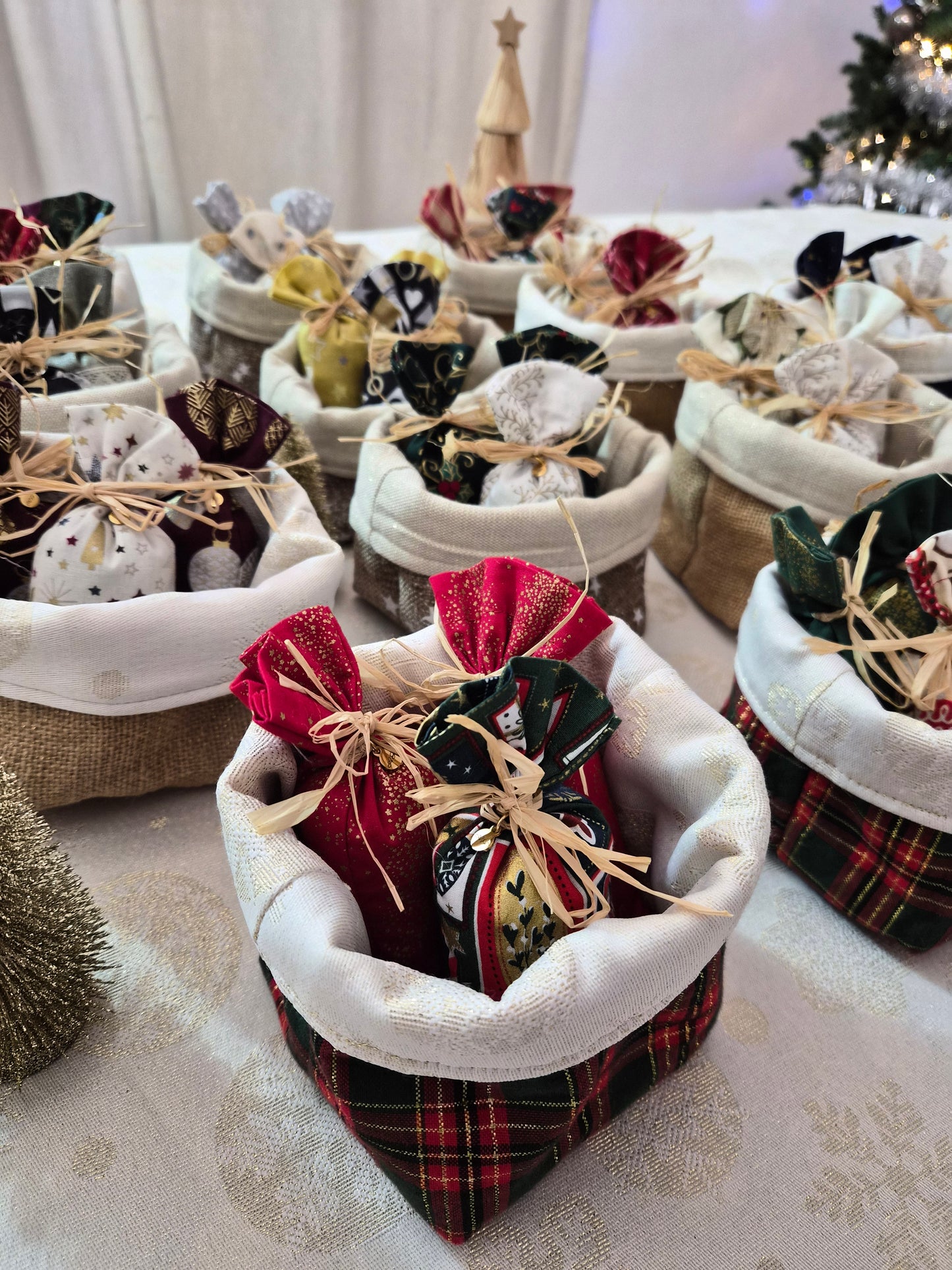 Petits paniers réversibles et sachets de lavande