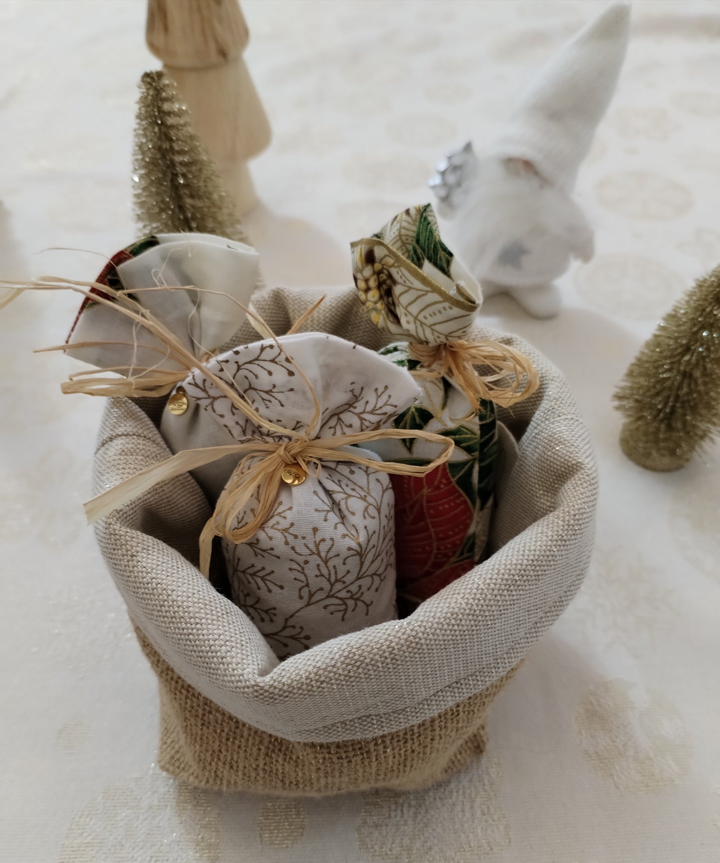 Petits paniers réversibles et sachets de lavande