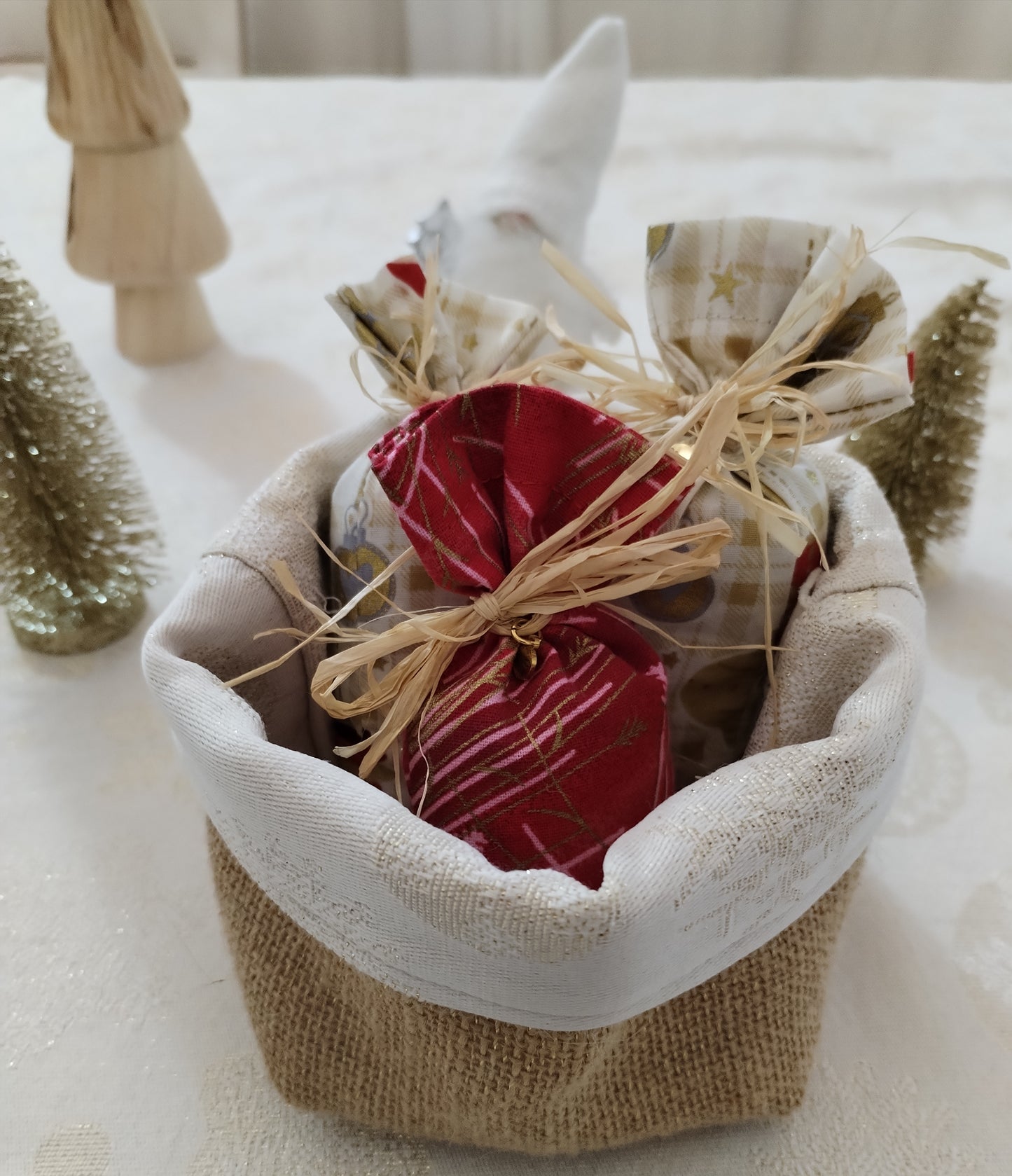 Petits paniers réversibles et sachets de lavande